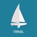 Yacht vector illustration, clipart Royalty Free Stock Photo