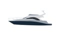 Yacht, vector illustration. Isolated ship Royalty Free Stock Photo