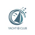 Yacht and waves icon
