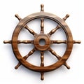 Yacht Wheel Design - Wooden Ship Wheel Cdr3d Illustration