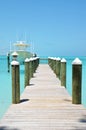 Yacht at the wooden jetty Royalty Free Stock Photo