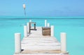 Yacht at the wooden jetty Royalty Free Stock Photo