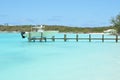 Yacht at the wooden jetty Royalty Free Stock Photo