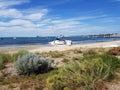 Yatch Yacht shipwrecked in the water on Rockingham Beach Western Australia