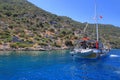 Yachting along the coast of the island of Kekova in the Mediterranean Sea