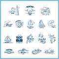 Yachting Badges Set