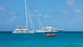 Yachting in the caribbean on christmas day Royalty Free Stock Photo