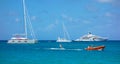 Yachting in the caribbean on christmas day Royalty Free Stock Photo