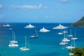 Yachting in the caribbean on christmas day Royalty Free Stock Photo