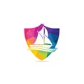 Yachting club or yacht sport team vector logo design. Royalty Free Stock Photo