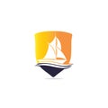 Yachting club or yacht sport team vector logo design.