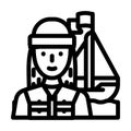 yachting female sport line icon vector illustration Royalty Free Stock Photo