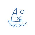 Yachting line icon concept. Yachting flat  vector symbol, sign, outline illustration. Royalty Free Stock Photo