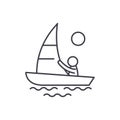 Yachting line icon concept. Yachting vector linear illustration, symbol, sign Royalty Free Stock Photo