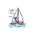 Yachting line icon. Isolated vector element.