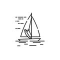 Yachting line icon. Isolated vector element.