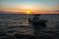 yachting photo of seascape horizon at sunset. seascape horizon at sunset.