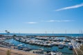 Yachting port with fishing boats and sport yachts in the Mediterranean Sea on a summer day Royalty Free Stock Photo