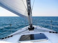 Yachting on sailboat on Lake Michigan