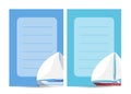 Yachting and sailing card with sailboats