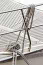 Yachting, thick ropes on sailboat