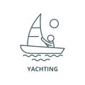 Yachting vector line icon, linear concept, outline sign, symbol Royalty Free Stock Photo