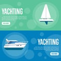 Yachting Website Template Set. Horizontal banners Royalty Free Stock Photo