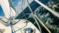 Yachting yacht sailboat sailing in sea ocean Royalty Free Stock Photo