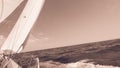 Yachting yacht sailboat sailing in sea ocean Royalty Free Stock Photo