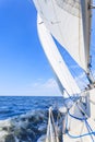 Yachting yacht sailboat sailing in sea ocean Royalty Free Stock Photo