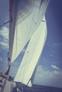 Yachting yacht sailboat sailing in sea ocean Royalty Free Stock Photo