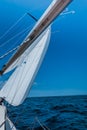 Yachting yacht sailboat sailing in sea ocean Royalty Free Stock Photo