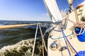 Yachting yacht sailboat sailing in sea ocean Royalty Free Stock Photo