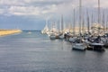 Yachts anchored at the marina