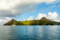 Yachts anchored at the Pigeon Island, Rodney bay, Saint Lucia, Caribbean sea Royalty Free Stock Photo