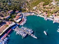 Yachts ancored at Sivota Bay Lefkada Greece island Royalty Free Stock Photo