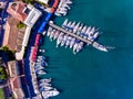 Yachts ancored at Sivota Bay Lefkada Greece island Royalty Free Stock Photo