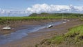 Yachts in Axe Estury at low tide Royalty Free Stock Photo