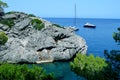 Yachts in the bay between the mountains