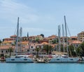 Yachts berthed at a marina in Trogir, Croatia