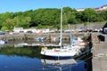 Yachts boats Dunure harbor South Ayrshire Scotland