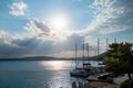 Yachts and boats in the Ermioni harbor marina, Greece Royalty Free Stock Photo