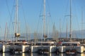 Yachts and boats in marina in the morning