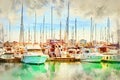Yachts and boats in Marina of Torrevieja