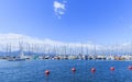 Yachts and boats at Ouchy port Royalty Free Stock Photo