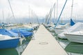 Yachts and boats in Ouchy, Switzerland Royalty Free Stock Photo