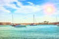 Yachts, boats pier in port resort Torrevieja Spain