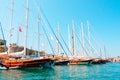 Yachts on Bodrum' harbor (Turkey). Royalty Free Stock Photo