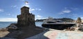 Yachts destroyed by storm hurrican in Rapallo, Italy