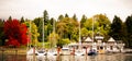 Yachts in docked in the Boatyard Marina at Stanley Park. Royalty Free Stock Photo